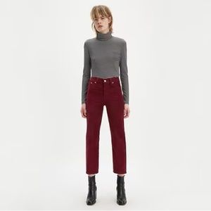 Levi’s Wedgie Straight Maroon Corduroy